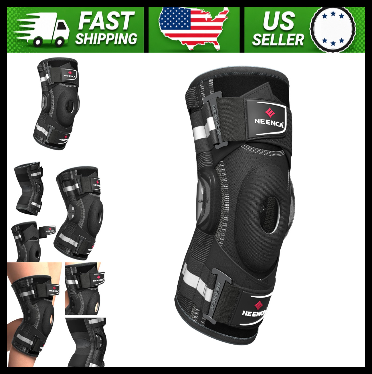NEENCA Hinged Knee Brace Support for Pain Relief, Arthritis, Meniscus, ACL, MCL