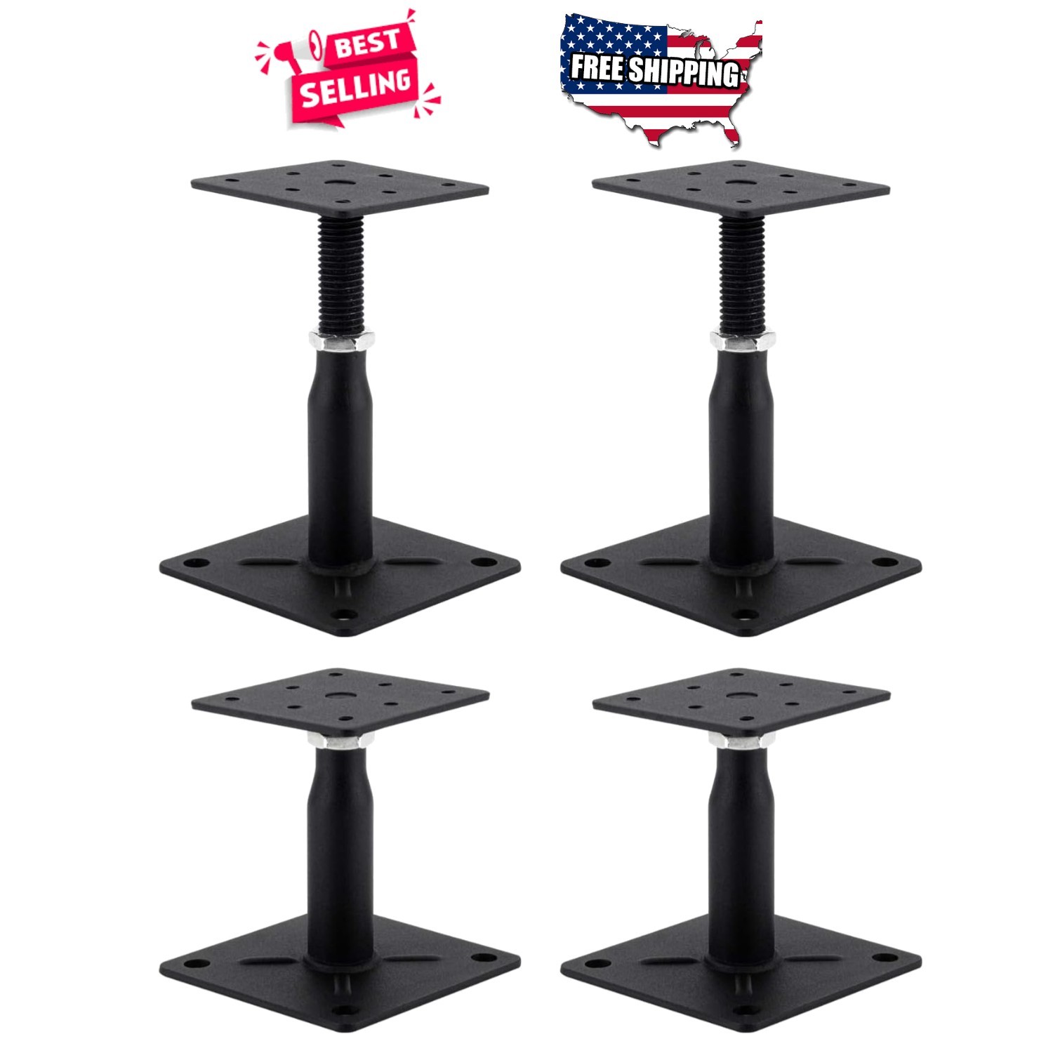 Adjustable Support Jack 4-7in Galvanized Steel Floor Deck RV Stabilizer 4400lb