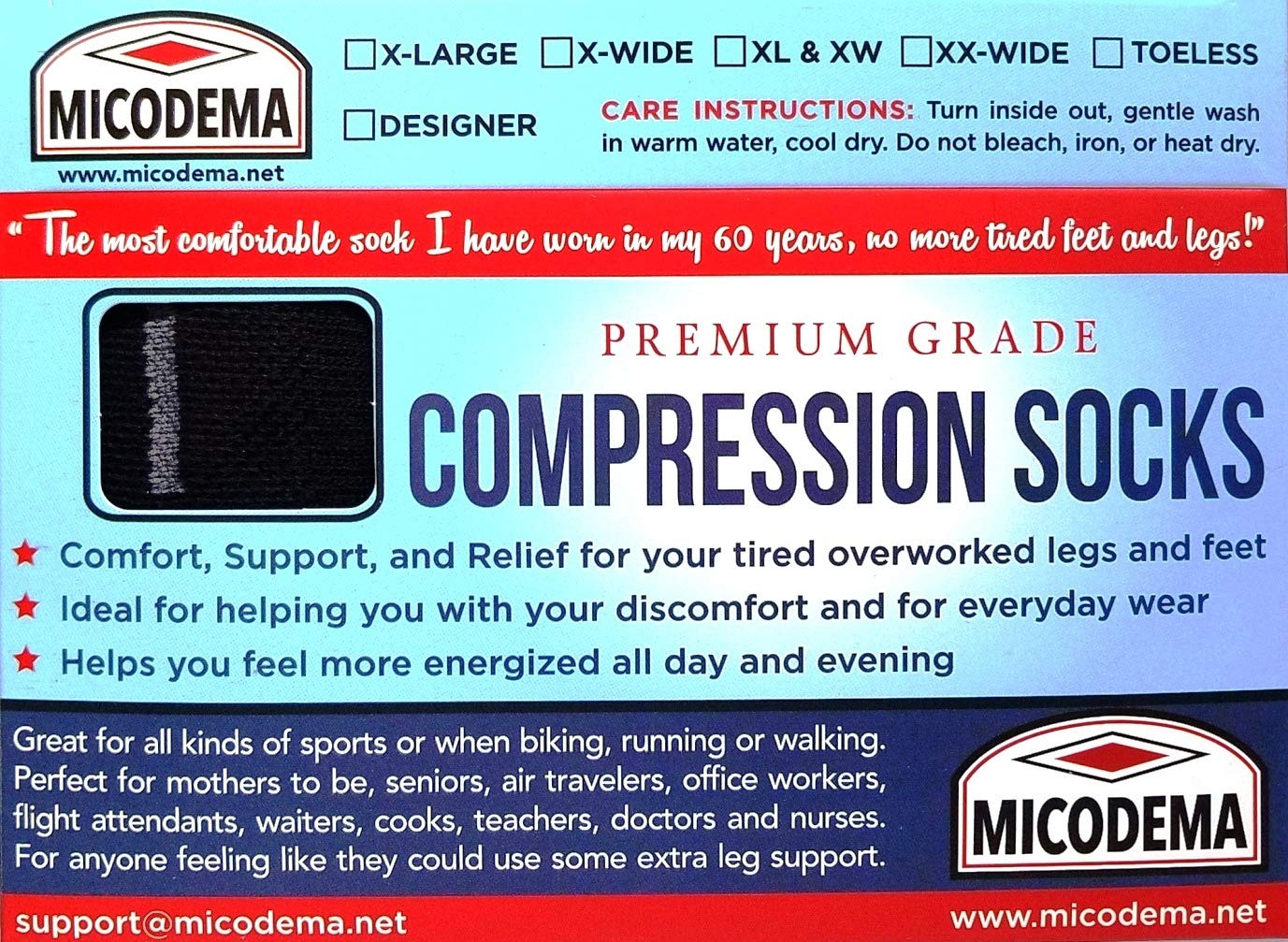 MICODEMA Compression Socks XXWide Calves Women – Thick Calf. Ankle And Arch