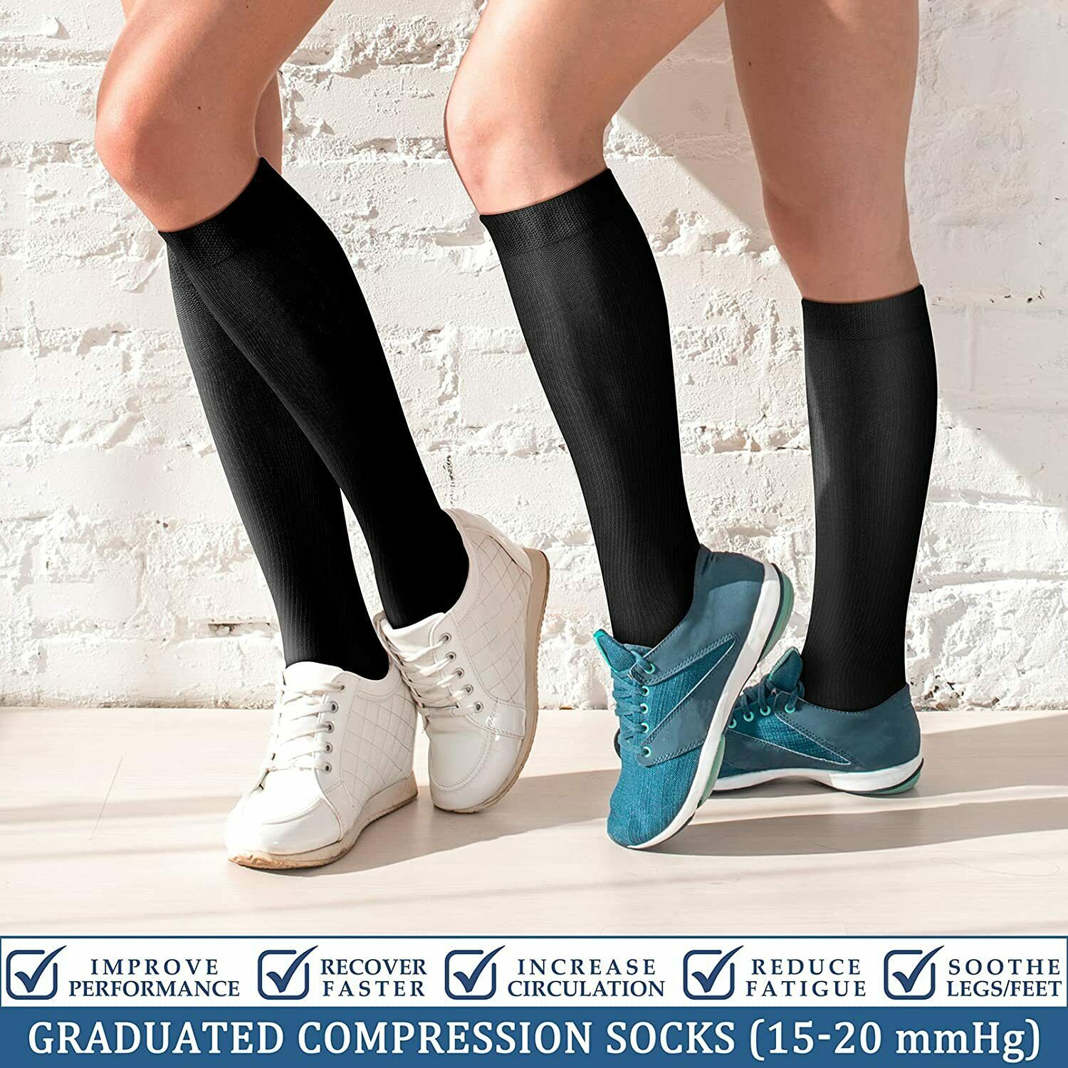US-Medical Compression Socks Support Stockings Travel Flight Socks (15-20 mmHg)