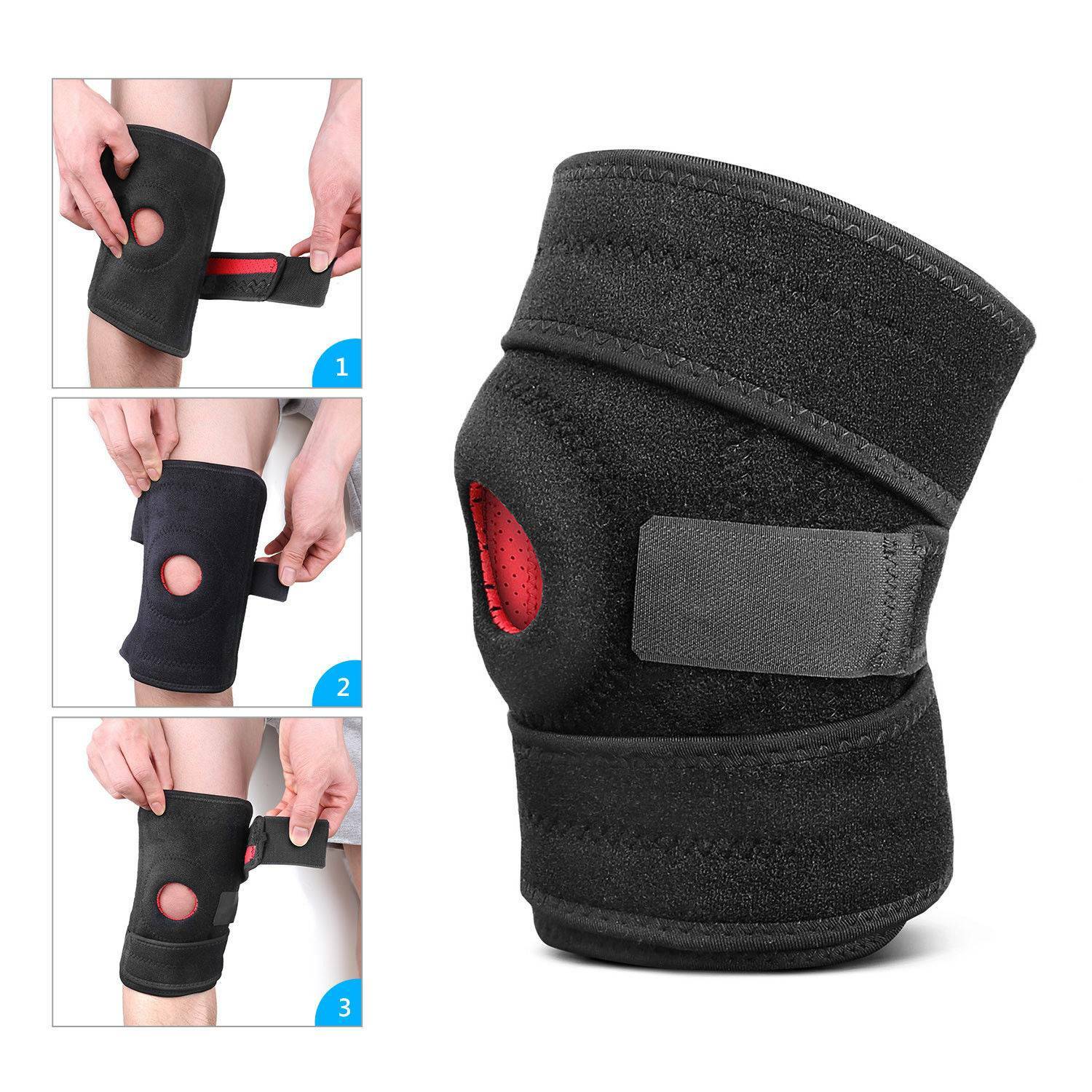 Compression Knee Brace Patella Support Meniscus Sport Joint Pain Arthritis Wrap@