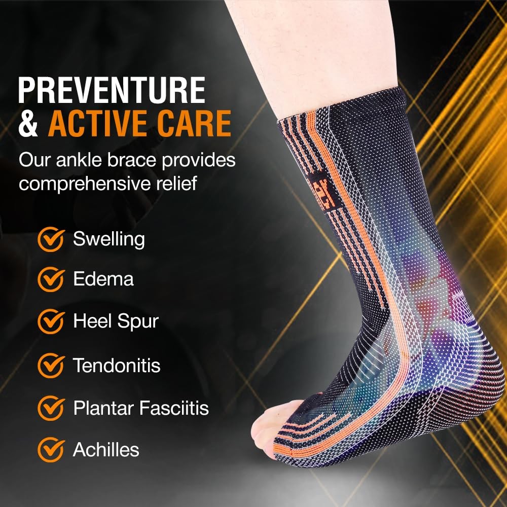 1 Pair 20-30 mmHg Ankle Compression Sleeve Plantar Fasciitis Support