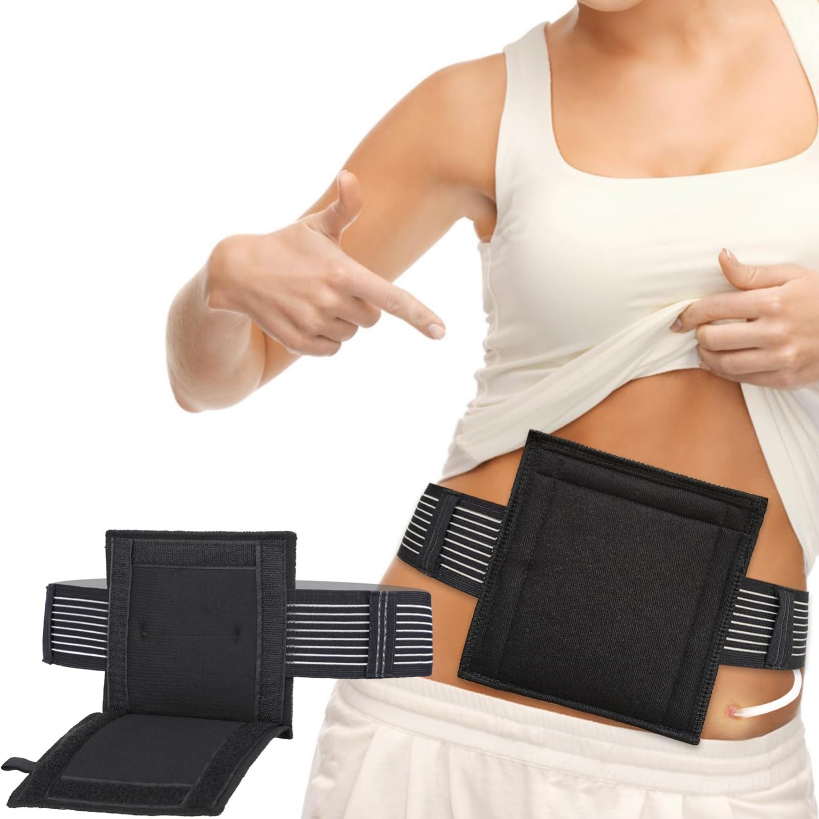 2 Pack Feeding Tube Belt – Breathable G-Tube Holder, Abdominal Support, No Tapin