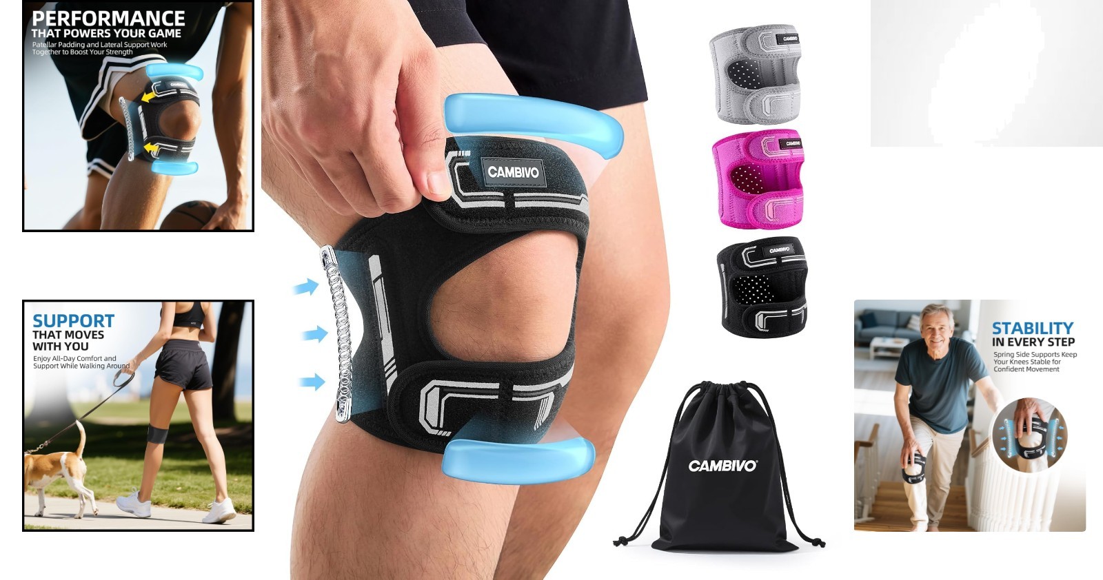 Lightweight Breathable Knee Brace with Side Stabilizers – Perfect for Active Use