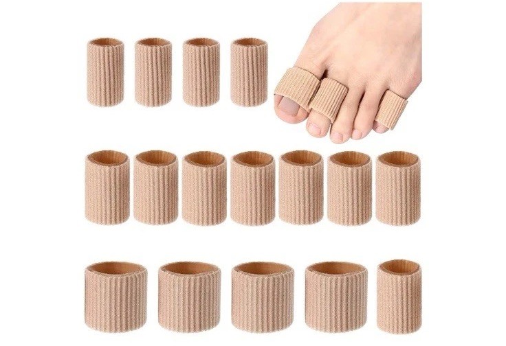 Blulu Gel Toe Tube Protector Sleeves Brown Toe Protection 16 Pack
