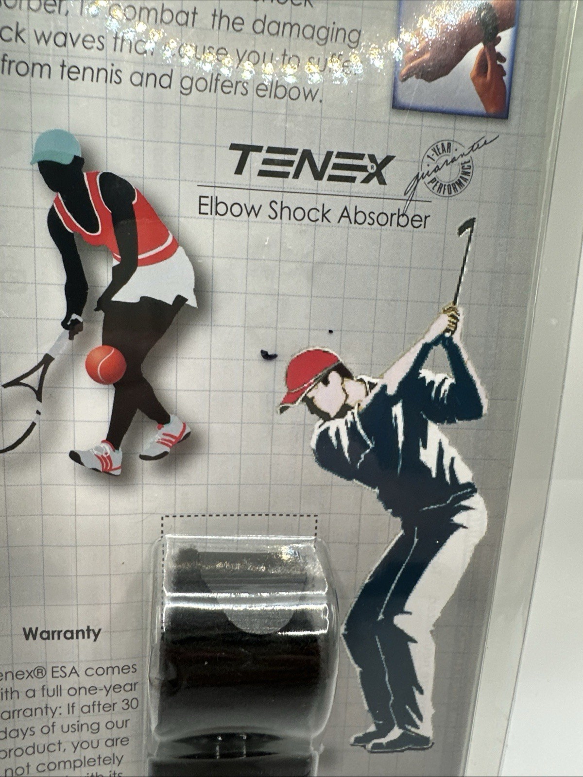 TENEX Elbow Shock Absorber Tennis Golf Elbow Support Brace NOS Sealed Swing Help