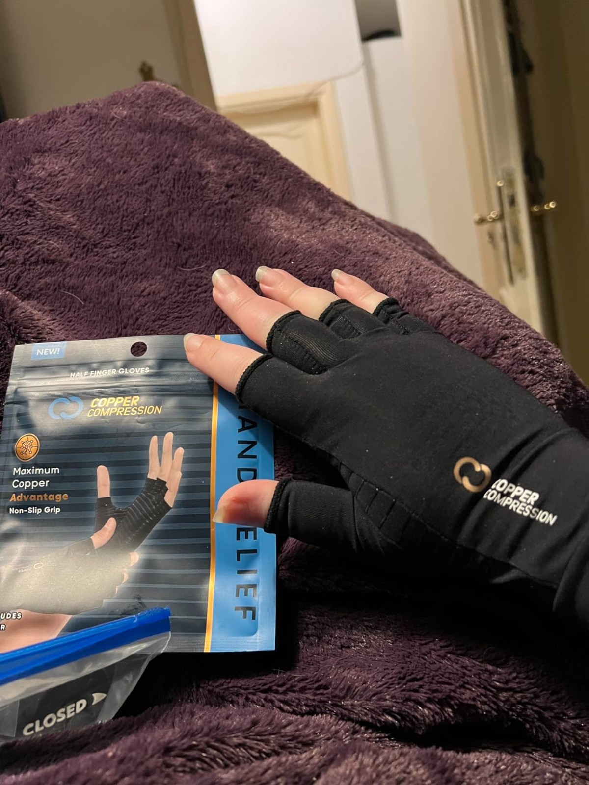 Fingerless Arthritis Gloves for Pain Relief | Copper-Infused S, M, L, XL