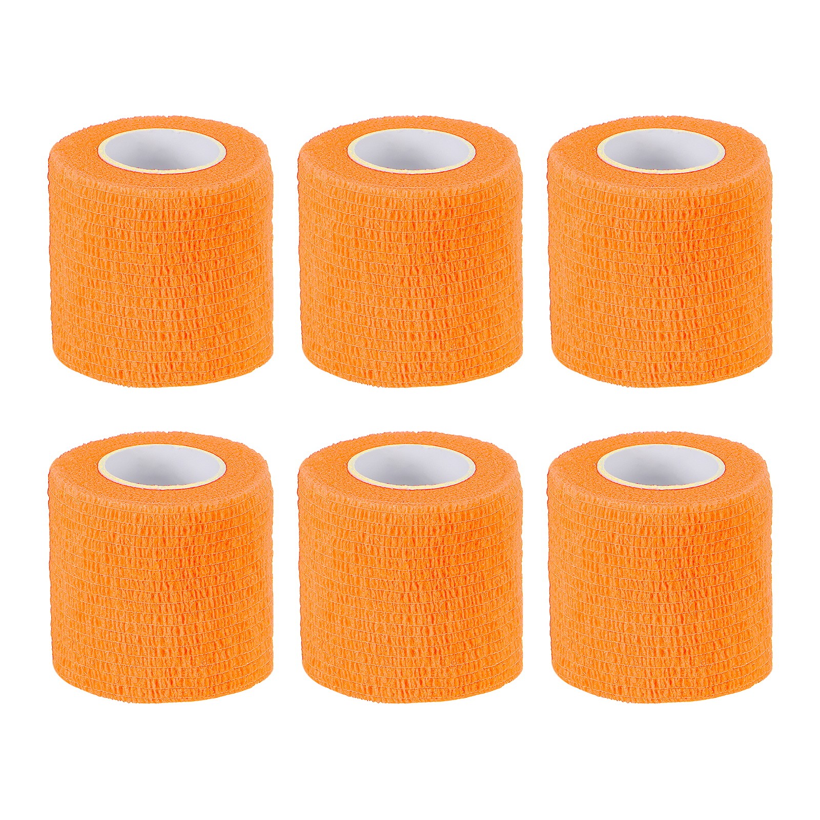 6Pack 1″ x 177″ Self Adhesive Bandage Wrap Elastic Self Tape Orange