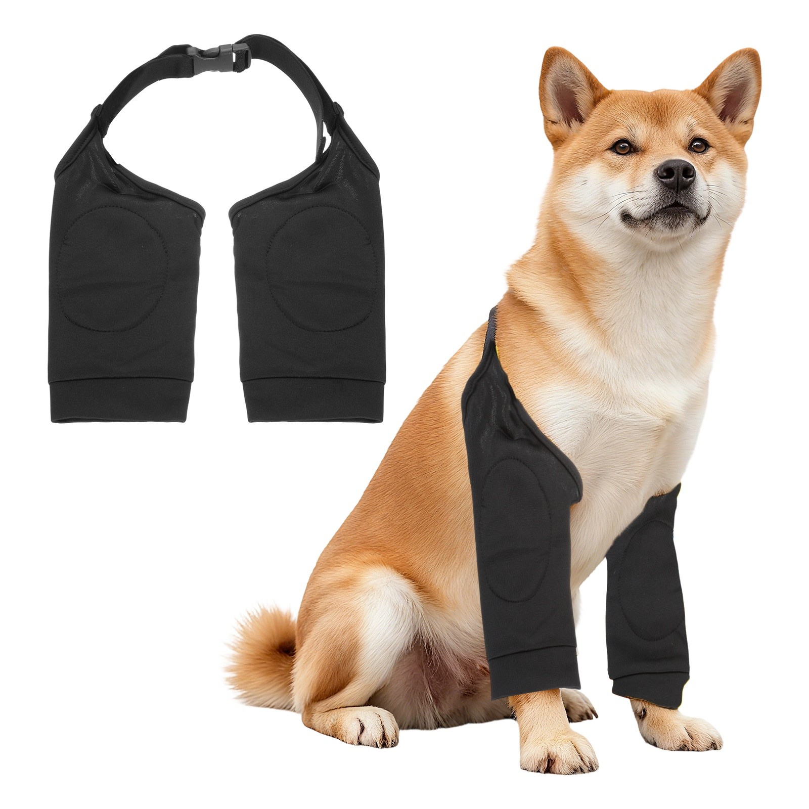 Dog Leg Sleeves, Suit for Front Legs (XL, Black, Polyester)
