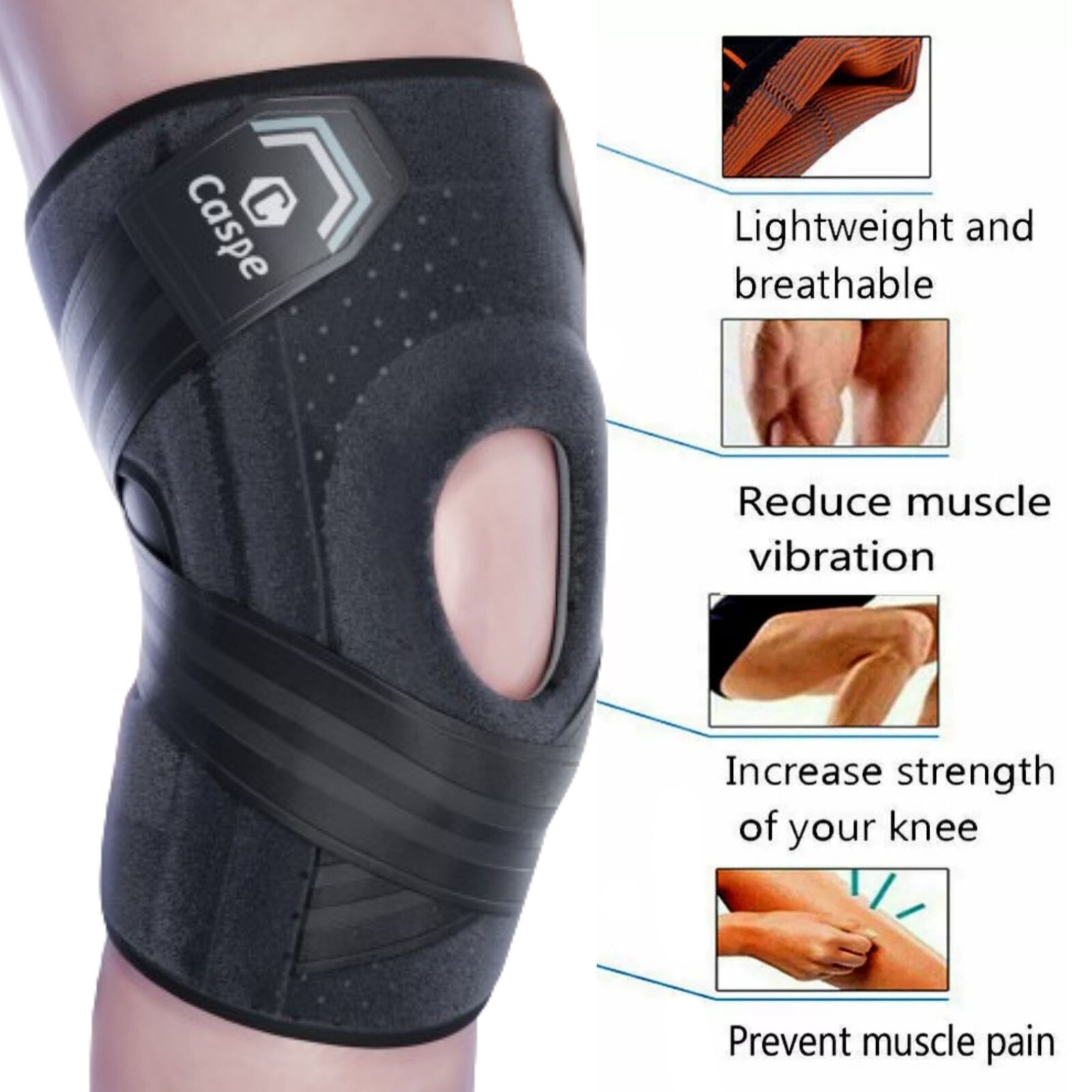 Knee Joint Brace Adjustable Knee Sleeves Support for Sport Joint Pain Arthritis