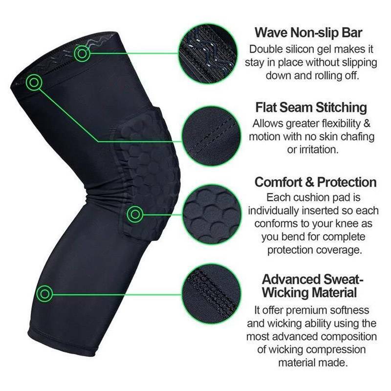 Knee Support Pads Leg Compression Sleeve Honeycomb Protective Guard Sports
