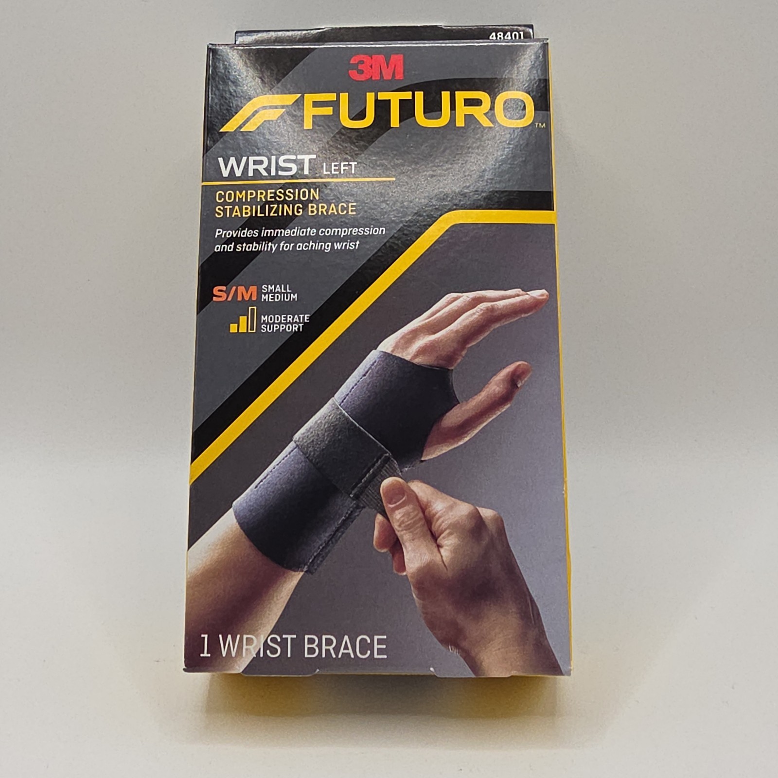 Futuro Wrist Compression Stabilizing Brace Left Hand (Black) Small/Medium