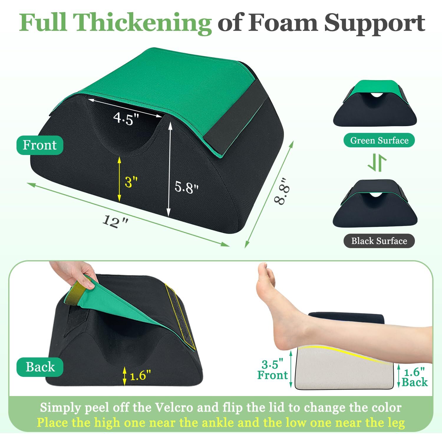 Foot Elevation Pillow Post Surgery Ankle Elevation Wedge to Elevate Foot Heel