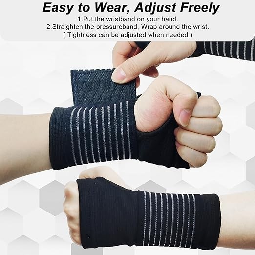2 Pack Wrist Brace Compression Support Adjustable Wrap Carpal Tunnel Arthritis P