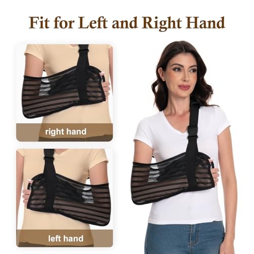 Arm Sling for Broken Arm, Torn Rotator Cuff, Shoulder, Elbow, One Size Black