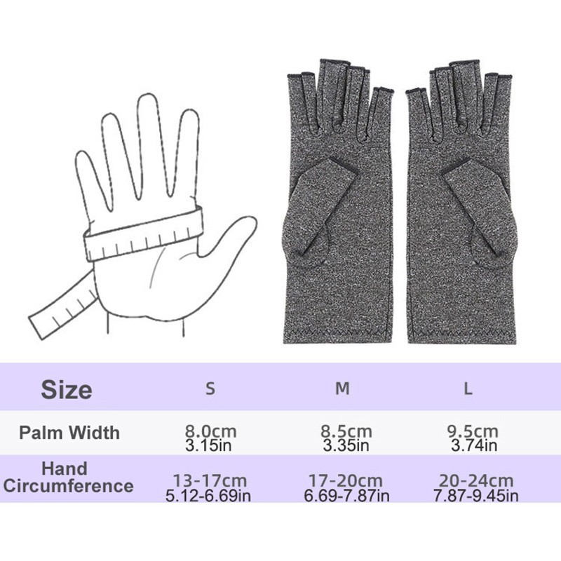 Compression Gloves Fingerless Hand Support Wrist Swelling Comfort Sleeve 4 Color