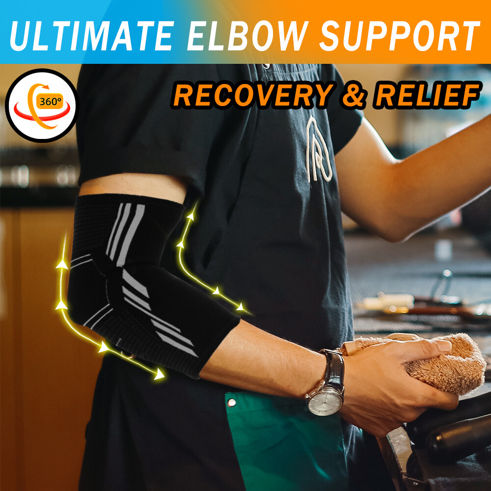 Copper Elbow Brace Compression Support Sleeve Arthritis Tendon Joint Pain Wrap @
