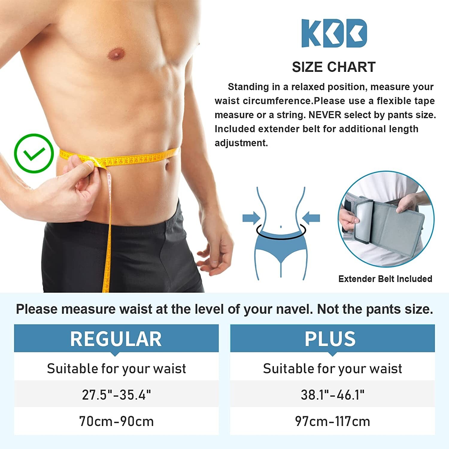 Back Brace by KDD for Men and Women – Adjustable Back Support Belt with 10 Stays