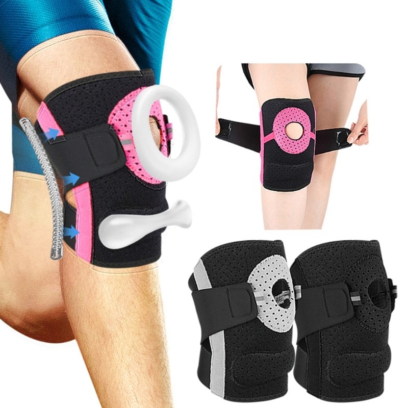Set of 2 Sports Knee Brace with Adjustable Strap for Running Basketball Football