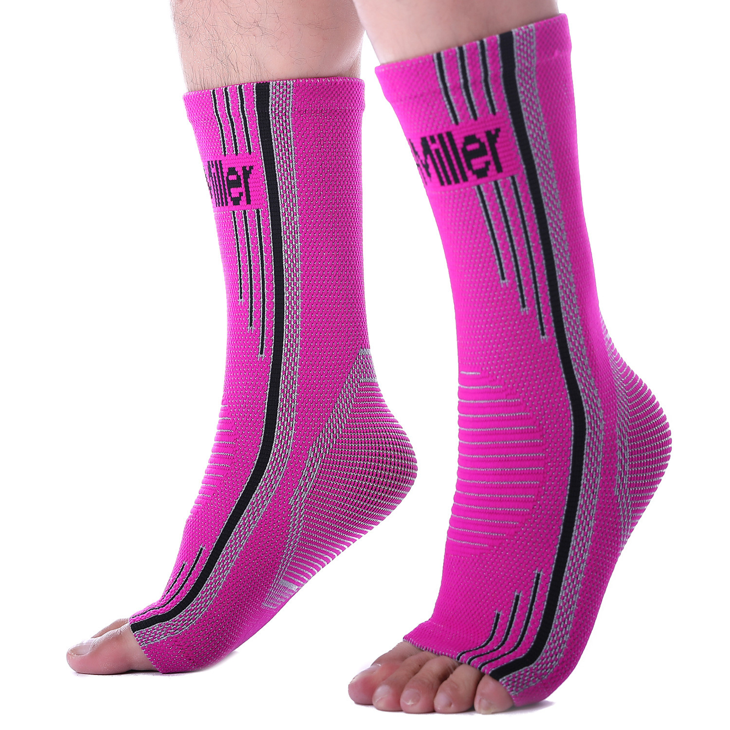 Doc Miller Ankle Compression Brace Sleeve Plantar Fasciitis Tendonitis SLD PINK