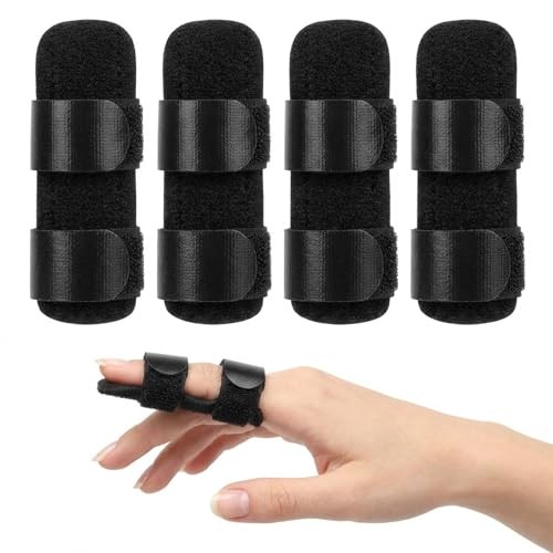 4 Pack Finger Splint, Trigger Finger Brace, Adjustable Pinky Middle Index