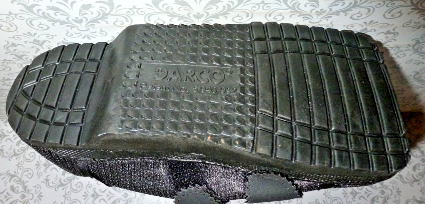 DARCO ORTHO HEEL WEDGE SHOE SQUARE TOE BLACK XS