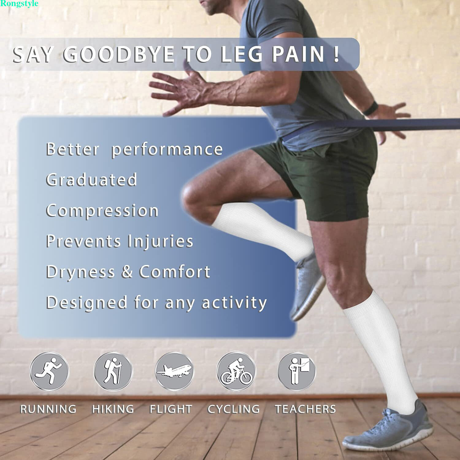 1/3 Pairs Copper Compression Socks 20-30mmHg Graduated Support Mens Womens S-XXL