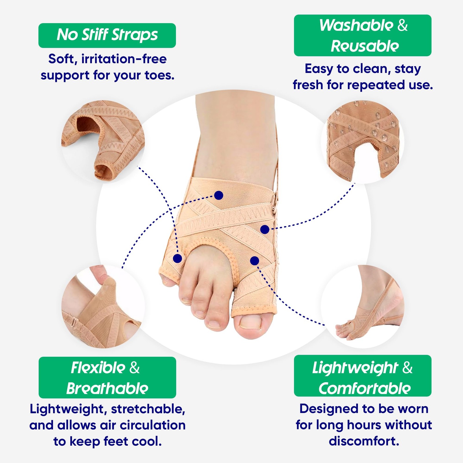 Hyggear Bunion Corrector Women And Men, Breathable Big Toe Straightener