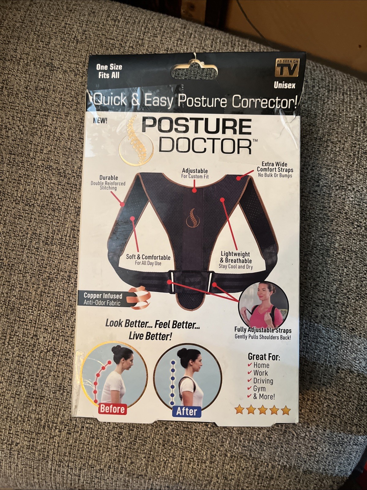 Ontel Posture Doctor Quick & Easy Posture Corrector – Black