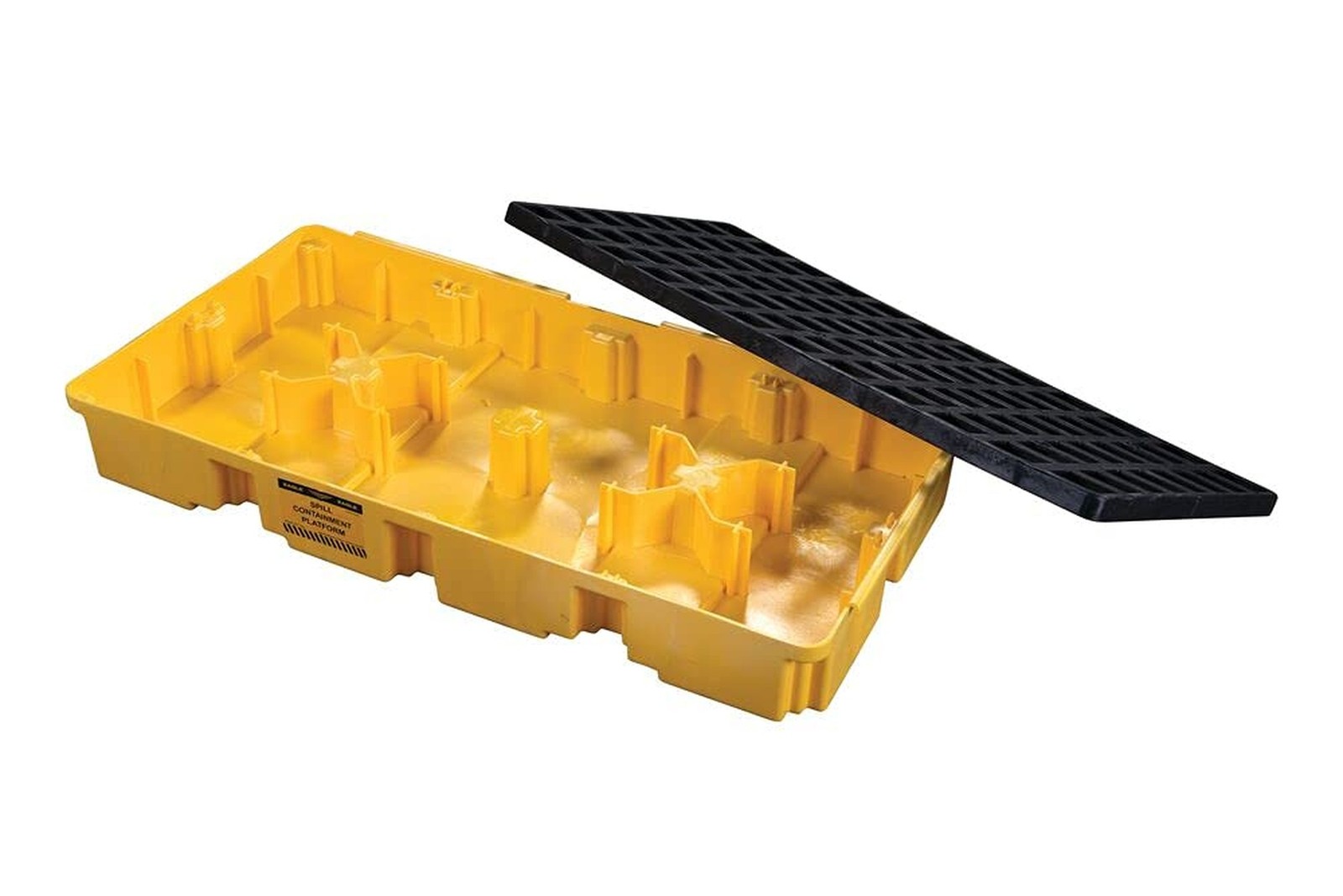 Eagle 2 Drum Spill Platform with Drain and Forklift Pockets, 26.25″x51″x6.5″,…