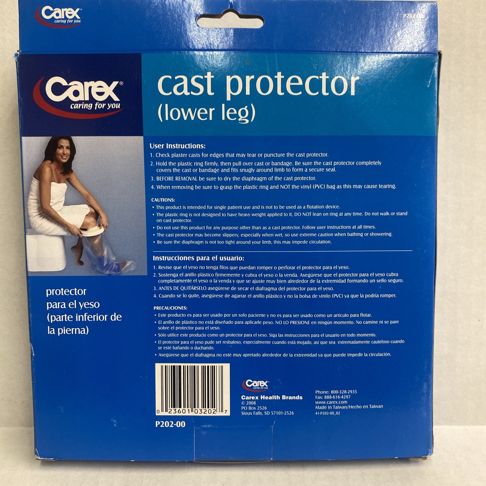 Carex- Cast Protector, Lower Leg Protects Cats And Bandages In Shower & Bath