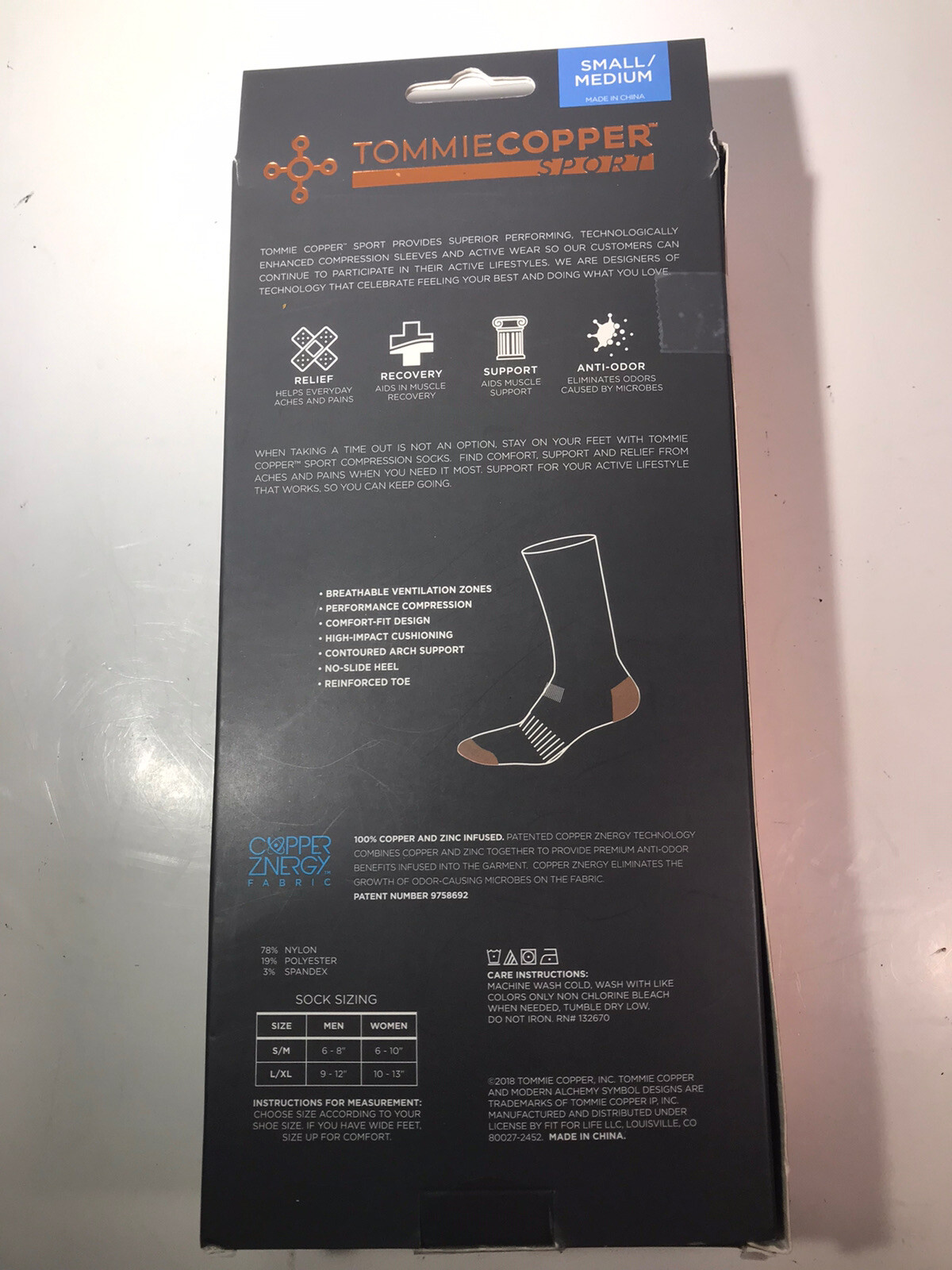 Tommie Copper Black Compression Socks 2 Pairs Size SM/MED – D19