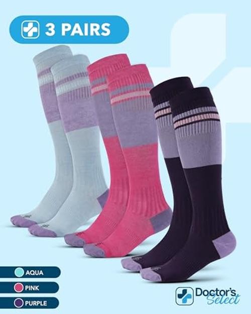 Doctor’s Select Bamboo Viscose Light Compression Medium Stripes Set B – 3 Pairs