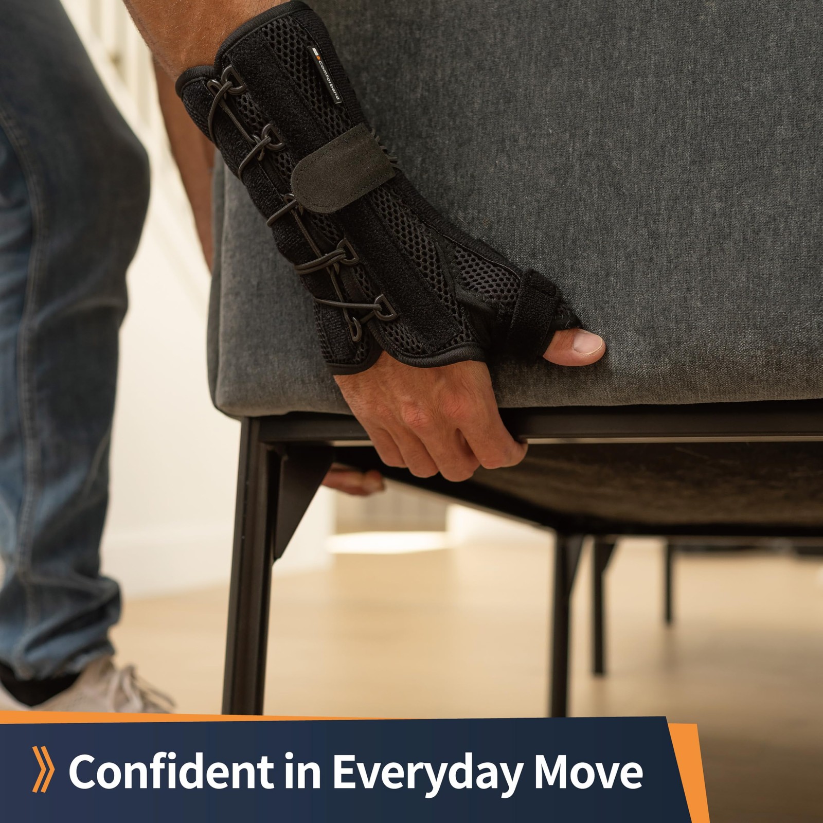 Comforband Quick-Strap Wrist & Thumb Spica Splint – Adjustable Support Brace for