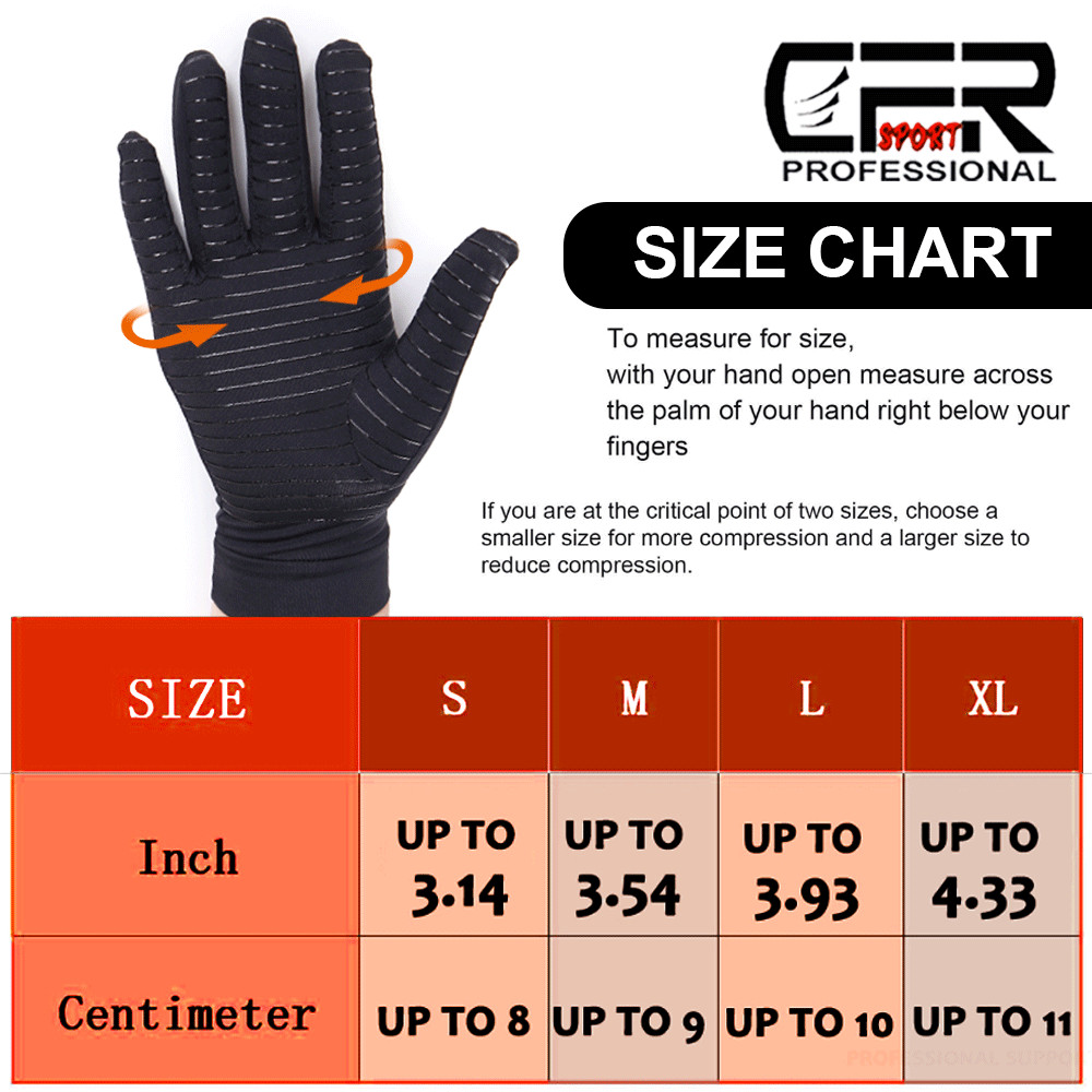 Copper Compression Gloves Arthritis Pain Relief Hand Joint Support Brace