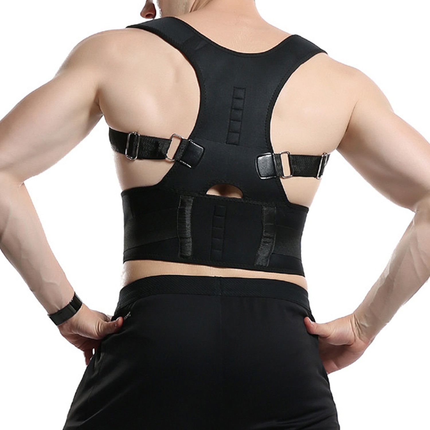 Adjustable Posture Corrector Brace Shoulder Back Support Belt Magnetic Therapy