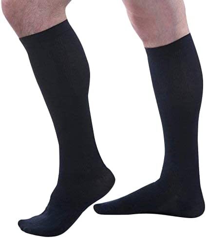 Allegro Men’s Essential Ribbed Support Socks 15-20mmHg (Navy) Large