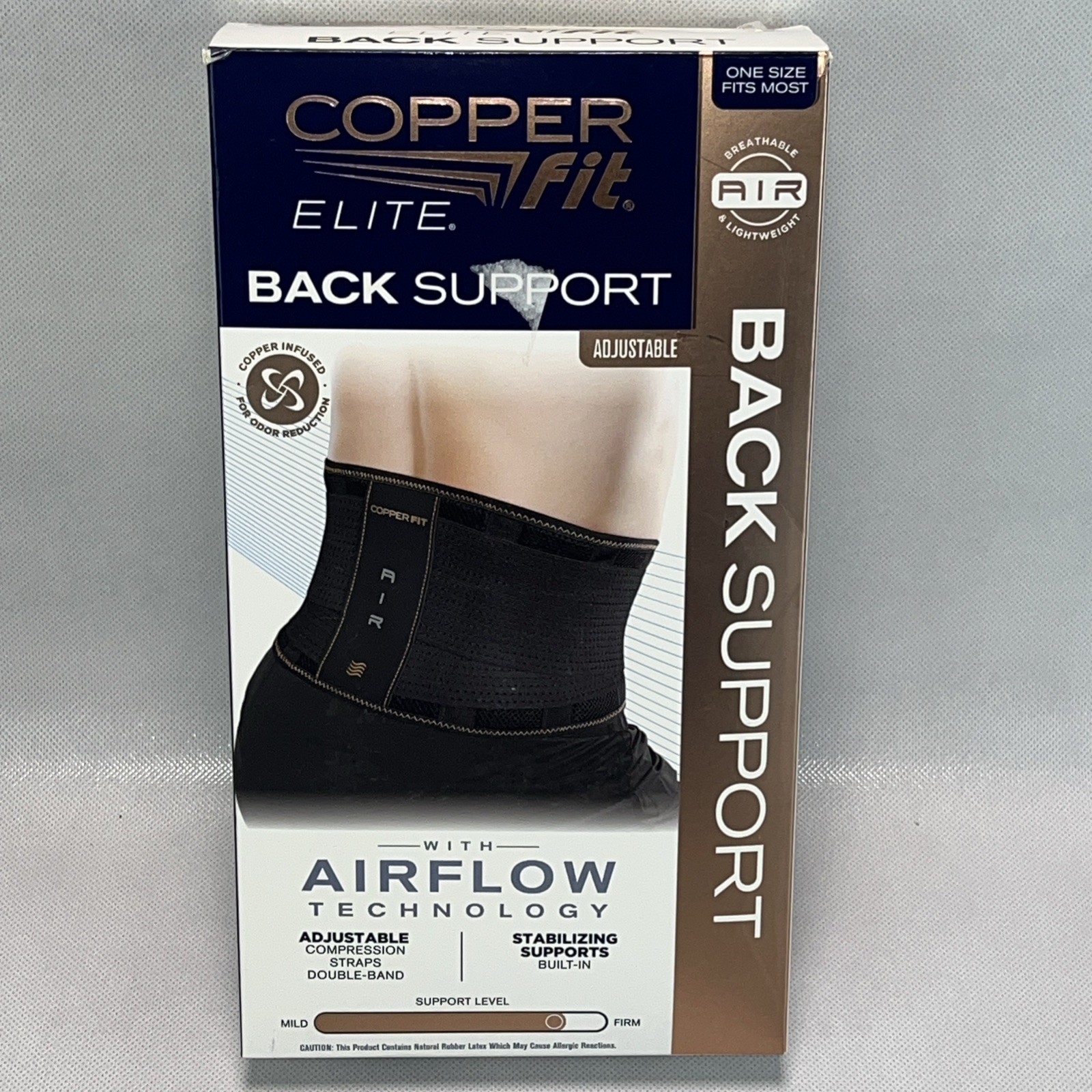 Copper Fit Elite Back Support Adjustable Airflow Copper Infused One Size New