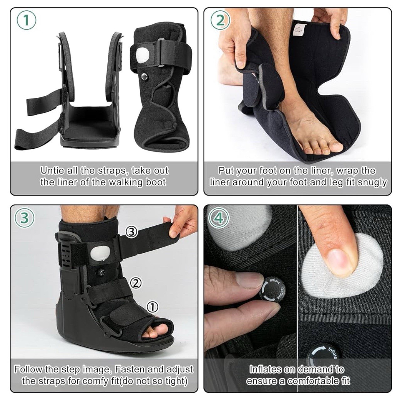 Air Walking Boot Fracture Boot Short Walker Protection for Injuries, Size Medium