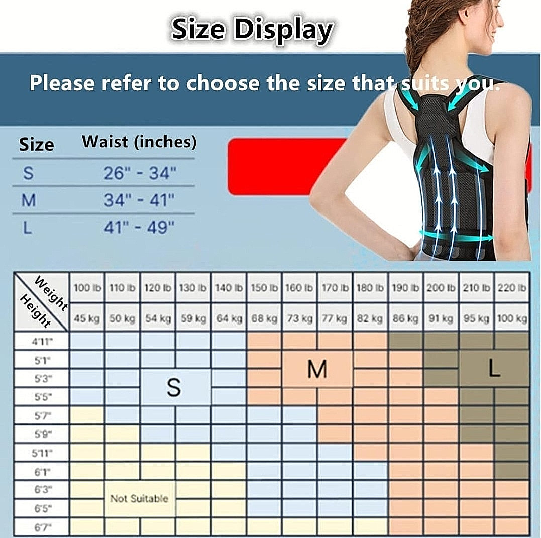 Larotsuba Posture Corrector-Black-Small-Shoulder/Back-Easy On/Off