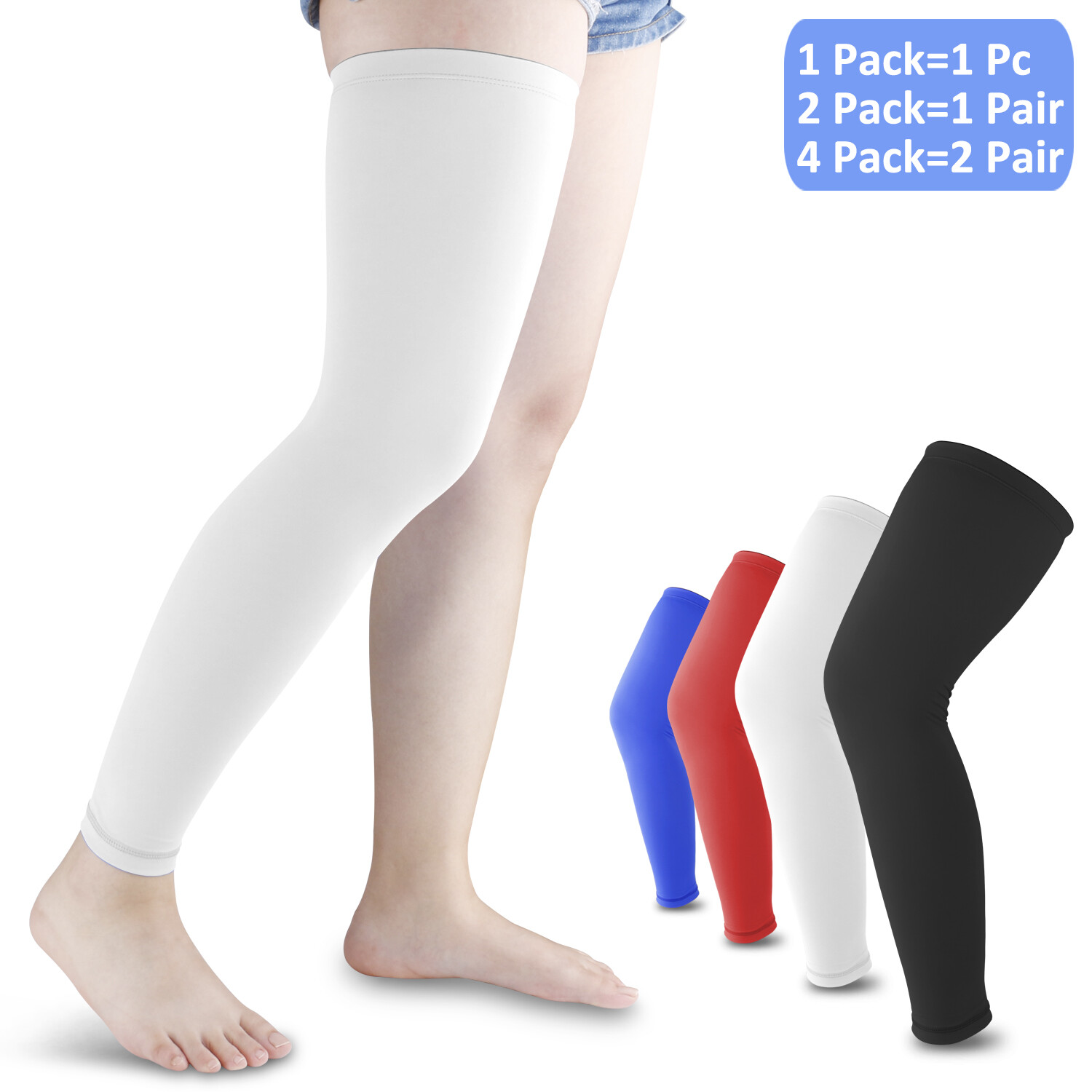 Compression Long Sleeve Support Leg Knee Brace Socks Sport Pain Relief Women Men