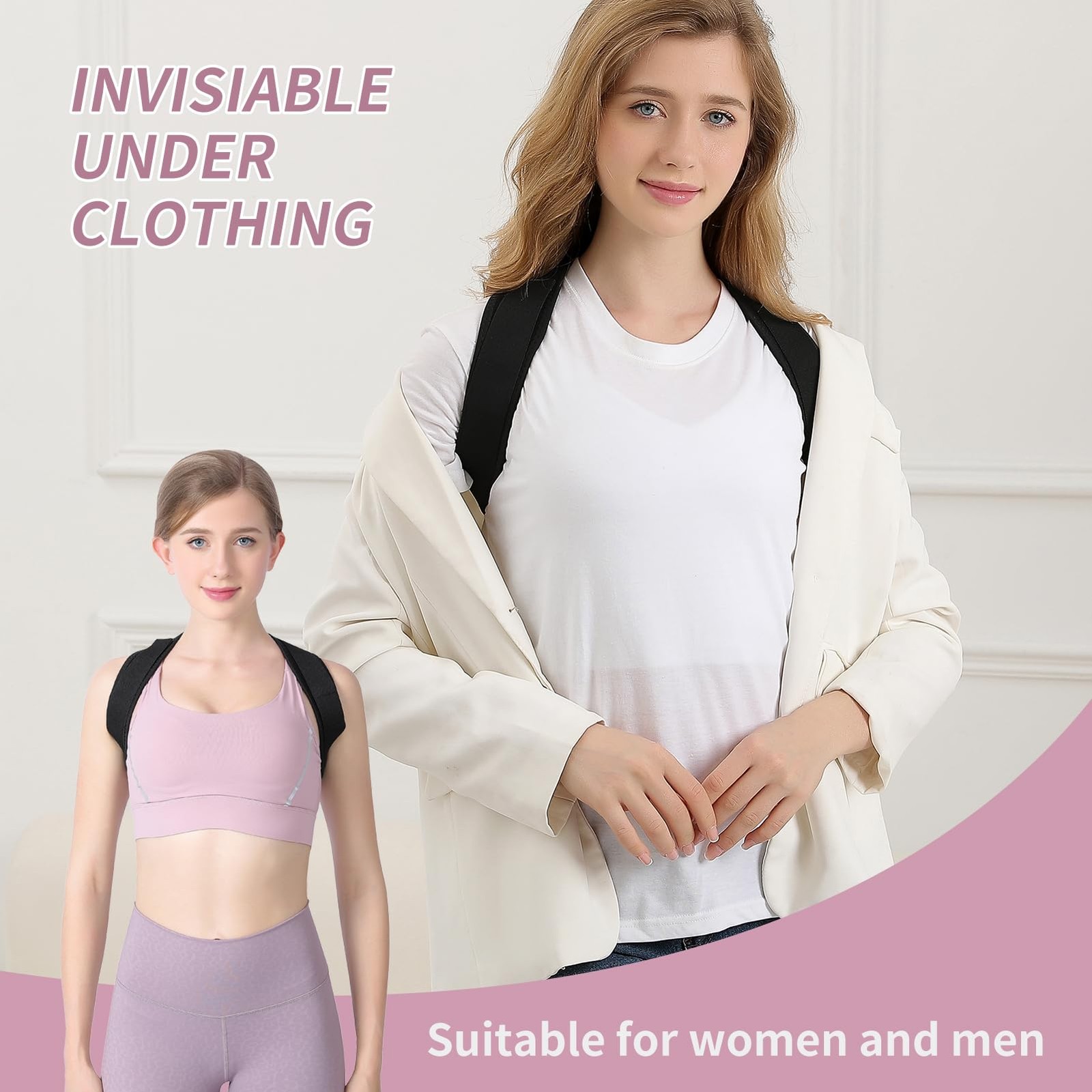 Alsoay Posture Corrector for Women and Men, Back Brace Adjustable Medium