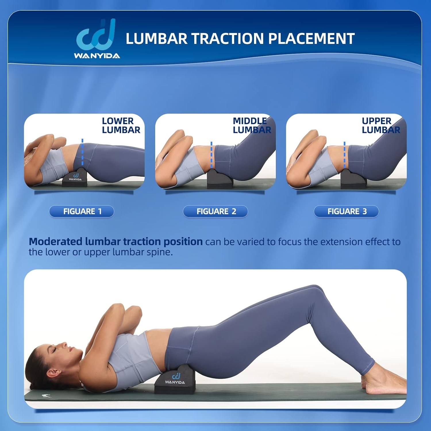 WANYIDA Lumbar Orthotic Traction Roll Device, Lower Back Stretcher one size