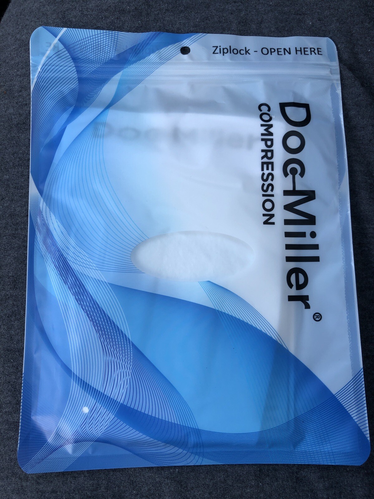 Doc Miller Compression Calf 15-20mmHG Sleeve For Varicose White MEDIUM 1 Pair