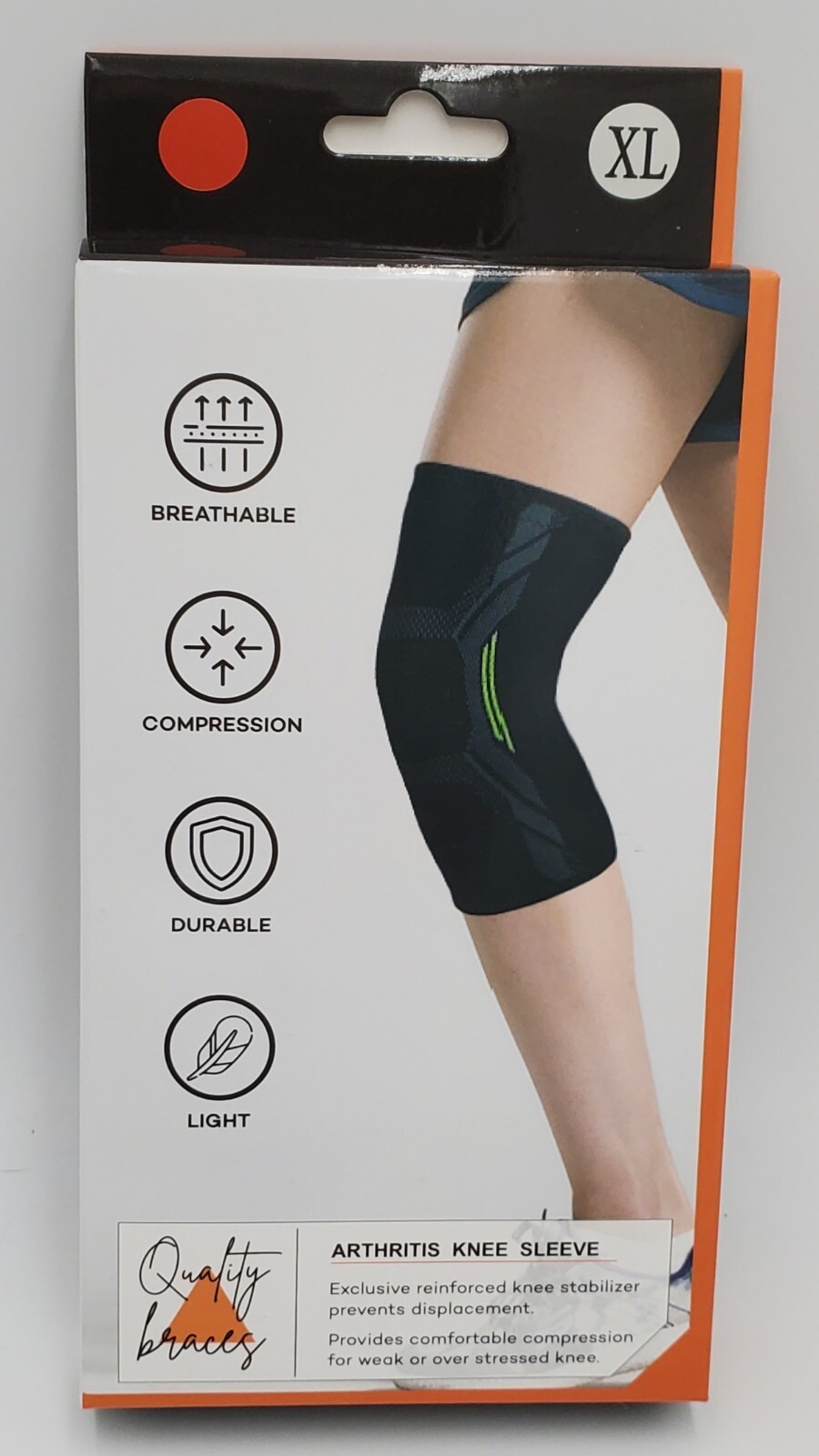 Quality Braces Arthritis Knee Sleeve Stabilizer Compression Size XL