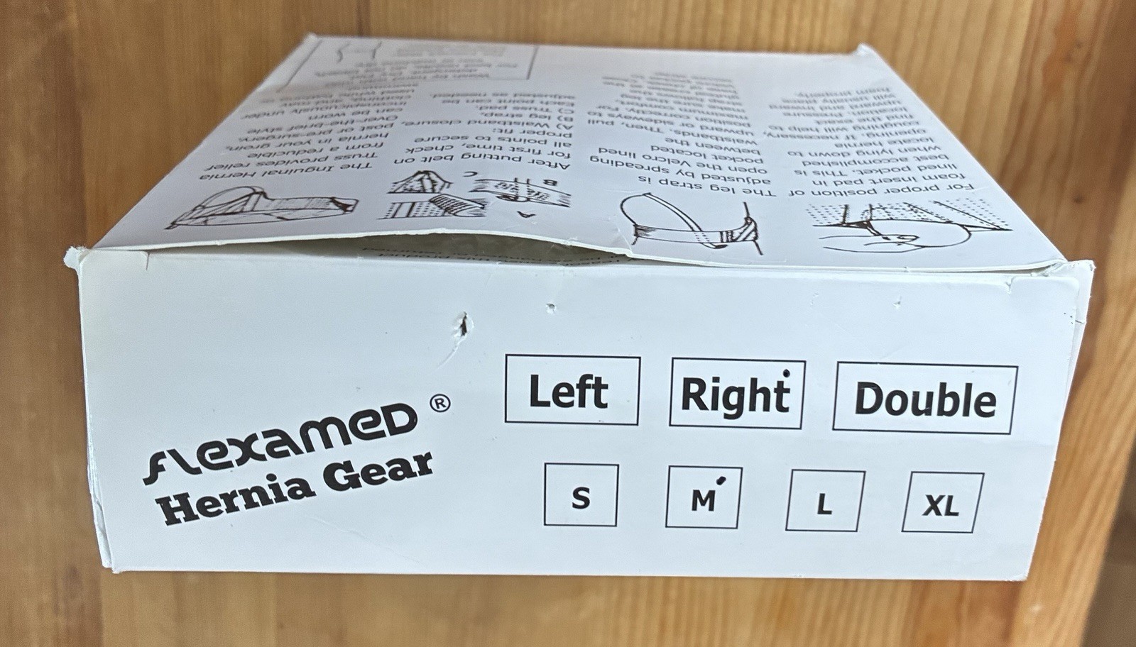 FlexaMed Inguinal Hernia Belt Gear Groin White Right Medium 32-36 New Open Box