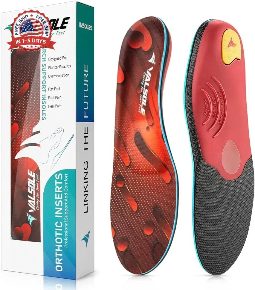 VALSOLE Heavy Duty Support Pain Relief Orthotics – 220+ lbs Plantar Fasciitis Hi