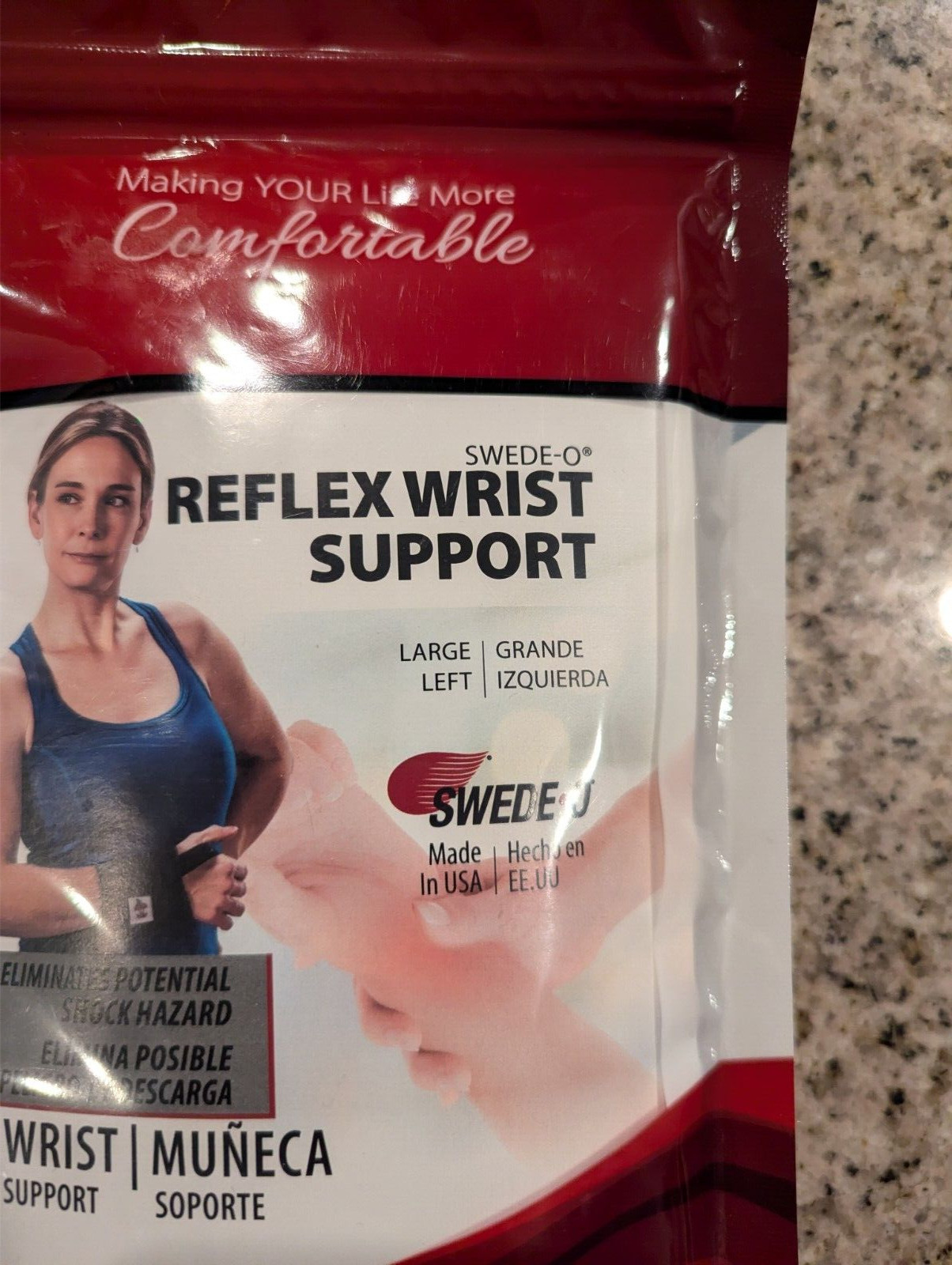 Swede-O Reflex Wrist Support Stabilize Comfort Relief Repetitive Motion Left Lrg