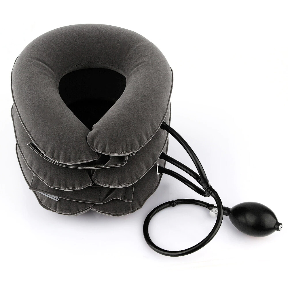 Neck Traction Collar Cervical Inflatable Stretcher Relief Device Head Pillow USA