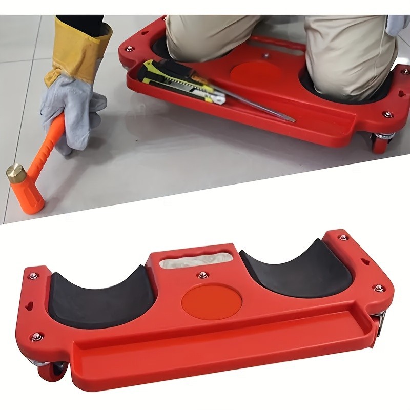 Rolling Knee Pad Platform Wheels Tool Tray ABS Cushioned Flooring Carpenter